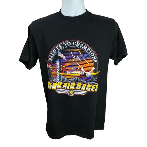 NWT Reno Air Races T-Shirt – Black Gear for Sports – Colorful Airplane – SizeM - Picture 1 of 7